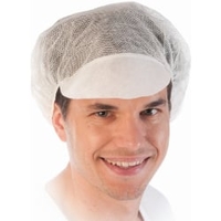 HYGOSTAR Baretthaube mit Schirm 1289,  1 Karton = 10 Packungen = 1000 Stück,  weiß