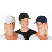 HYGOSTAR Baseballkappe aus Polycotton 00213,  1 Karton = 5 Packungen = 50 Stück,  schwarz