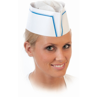 HYGOSTAR Express Schiffchenmütze 1026,  1 Packung = 25 Stück,  Zierkante blau