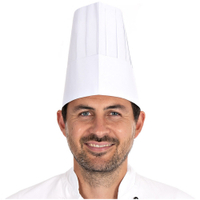 HYGOSTAR Kochmütze Le Chef,  Papier 0193,  1 Packung = 50 Kochmützen,  Höhe: 20 cm