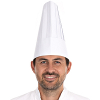 HYGOSTAR Kochmütze Le Chef,  Papier 0195,  1 Packung = 50 Kochmützen,  Höhe: 25 cm