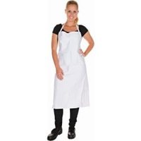 HYGOSTAR Latzschürze aus Baumwolle,  weiß 2051,  1 Packung = 2 Stück,  Maße: 100 x 95 cm