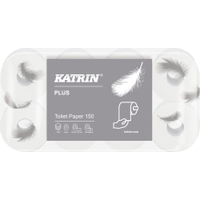 KATRIN Plus Toilet 150 Toilettenpapier 132410,  1 Packung = 8 Rollen à 150 Blatt