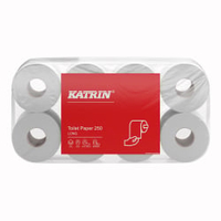 KATRIN Toilettenpapier 250 Blatt,  3-lagig 104872,  1 Paket = 6 Packungen à 8 Rollen