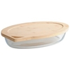 Kesper Auflaufform mit Bambusdeckel,  oval,  FSC 38050,  Maße: 32 x 23 cm,  Höhe: 7 cm,  ca. 1, 8 Liter