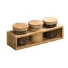 Kesper Bambusregal Set mit Vorratsgläsern,  4-teilig 38061,  1 Set,  Füllmenge jeweils ca. 200 ml