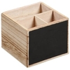 Kesper Besteckbox mit Kreidetafel,  geflammt 69277,  Maße (L x B x H): 12 x 12 x 10 cm