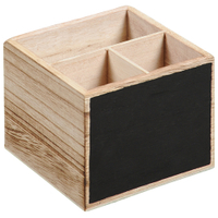 Kesper Besteckbox mit Kreidetafel,  geflammt 69277,  Maße (L x B x H): 12 x 12 x 10 cm