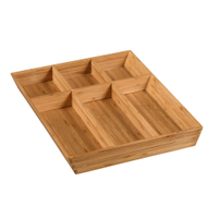 Kesper Besteckkasten,  Bambus 58088,  Maße (L x B ): 43 x 35 cm,  Höhe: 5 cm,  6 hochkantige Fächer