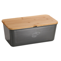 Kesper Brotkasten aus Melamin,  grau 58089,  1 Brotkasten,  Maße (B x L x H): 20 x 36 x 14 cm