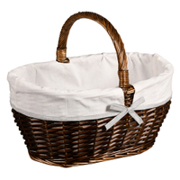 Kesper Einkaufskorb aus Weide,  mit Textilfutter 17696,  1 Korb,  Maße (B x L x H): 45 x 34 x 37 cm