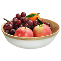 Kesper Gebäckschale Bambus,  weiß 63037,  Maße (Ø x H): 23 x 6 cm