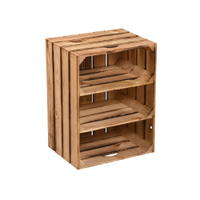 Kesper Holzkisten Regal,  Kiefer,  geflammt 69253,  Maße (B x L x H): 47 x 36 cm,  Höhe: 28 cm,  3 Fächer