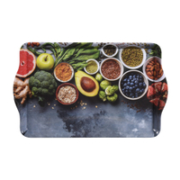Kesper Serviertablett mit Griff,  Motiv Healthy Kitchen 77430,  Maße (B x L x H): 48 x 30 x 3, 5 cm