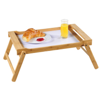 Kesper Tablett mit Klappfüßen,  weiße Platte 77605,  Maße (H x B x T): 22 x 59 x 31 mm