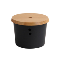 Kesper Zwiebeltopf modern,  Melamin-Kunststoff 92599,  Maße: ø 21 cm,  Höhe: 15, 5 cm,  schwarz