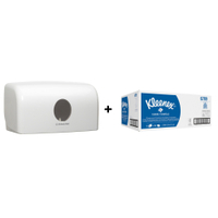 Kimberly-Clark Aktionsset Händehygiene Handtuchpapier + Spender 6789+6956,  Aktionsset zum Vorteilspreis