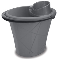 KIS Eimer Oval Bucket + Mop-Wringer,  15 Liter 8732000 0307 04,  Farbe: grau/silber