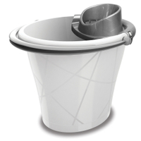 KIS Eimer Oval Bucket + Mop-Wringer,  15 Liter 8732000.0394.04,  Farbe: weiß/silber