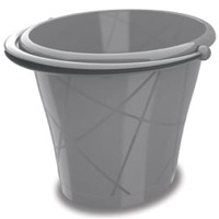 KIS Eimer Oval Bucket,  15 Liter 8731000 0307 03,  Farbe: grau/silber