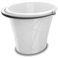 KIS Eimer Oval Bucket,  15 Liter 8731000.0394.03,  Farbe: weiß/silber