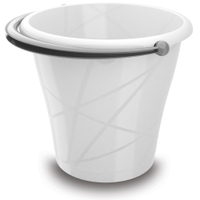 KIS Eimer Round Bucket,  12 Liter 8730000.0394.03,  Farbe: weiß/silber