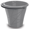 KIS Eimer Round Bucket Eimer,  12 Liter 8730000 0307 03,  Farbe: grau/silber