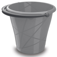 KIS Eimer Round Bucket Eimer,  12 Liter 8730000 0307 03,  Farbe: grau/silber