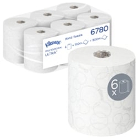 Kleenex Ultra™ Rollenhandtücher,  2-lagig 6780,  1 Karton = 6 Rollen à 150 m = 900 Meter
