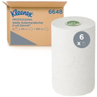 KLEENEX Slimroll Papierhandtücher auf Rollen,  1-lagig,  weiß 6648,  1 Karton = 6 x 135 m = 810 m