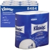 KLEENEX Toilettenpapier Rollen,  4-lagig,  weiß 8484,  1 Paket = 6 Päckchen à 4 Rollen = 24 Rollen