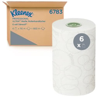 KLEENEX Ultra Slimroll Papierhandtuchrollen,  2-lagig,  weiß 6783,  1 Karton = 6 x 110 m = 660 m