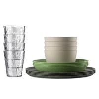 Koziol CONNECT BERGEN Geschirrset 16-teilig 7878279,  1 Set = 4 Gläser,  4 Schalen,  4 kl. Teller,  4 Gr. Teller
