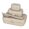 Koziol Lunchbos Set PASCAL READY inkl. Besteck,  4-teilig 7168700,  1 Set,  Farbe: beige