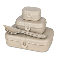 Koziol Lunchbos Set PASCAL READY inkl. Besteck,  4-teilig 7168700,  1 Set,  Farbe: beige