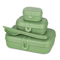 Koziol Lunchbos Set PASCAL READY inkl. Besteck,  4-teilig 7168703,  1 Set,  Farbe: grün