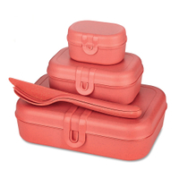 Koziol Lunchbos Set PASCAL READY inkl. Besteck,  4-teilig 7168704,  1 Set,  Farbe: koralle