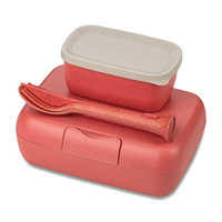 Koziol Lunchbox Set CANDY READY inkl. Besteck,  3-teilig 7272704,  1 Set,  Farbe: koralle