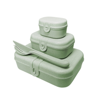 Koziol Lunchbox Set inkl. Besteck PASCAL READY,  4-teilig 3168668,  1 Set,  Farbe: grün