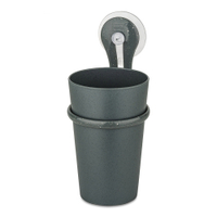 Koziol Zahnputzbecher LOOP mit Halter,  300 ml 1448120,  Farbe: grau