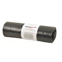 LDPE Zugband- Kehrichtsäcke,  schwarz,  110 Liter 1 Karton = 12 Rollen à 10 Stück