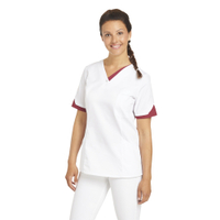 Leiber Damen Schlupfkasack,  kurzarm,  weiß/beere 08/2539/0164-XL,  Größe: XL