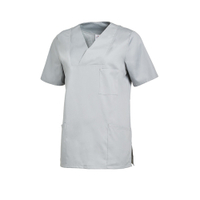 Leiber Damenkasack,  kurzarm,  leicht tailliert,  silbergrau 08/2732/29-XL,  Größe: XL