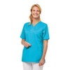 Leiber Damenkasack,  kurzarm,  leicht tailliert,  türkis 08/2732/76-XL,  Größe: XL