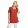 Leiber Kasack,  kurzarm,  Damen,  mit Druckknopfleiste,  lobster rot 08/2549/32-46,  Größe: 46
