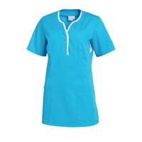 Leiber Schlupfkasack,  kurzarm,  Damen,  türkis/weiß 08/1335/7601-S,  Größe: S