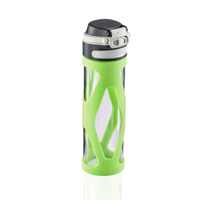 Leifheit Glas Flip Trinkflasche,  600 ml 3260,  Farbe: kiwi