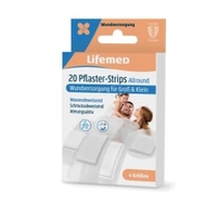 Lifemed Allround 4 Größen Pflaster-Strips,  halbtransparent 99004,  1 Packung = 20 Pflaster