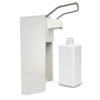 Manueller Aluminium Desinfektionsmittelspender,  Wandspender Inkl. 1 Liter - Euroflasche,  kurzer Edelstahl-Armhebel