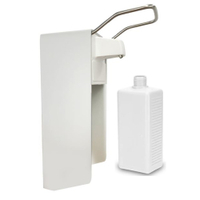 Manueller Aluminium Desinfektionsmittelspender,  Wandspender Inkl. 1 Liter - Euroflasche,  kurzer Edelstahl-Armhebel